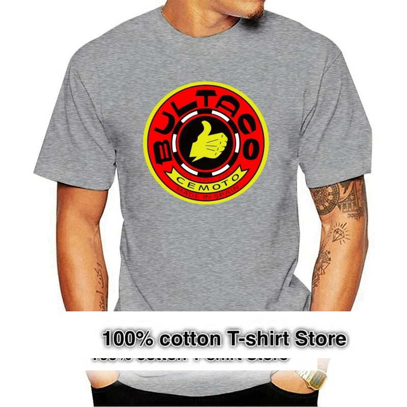 

Bultaco Cemoto Motorcycles Logo Made In Spain T shirt Men's Brand Short Sleeves Tshirts Male Top Tees Boyfriends Gifts Shirt