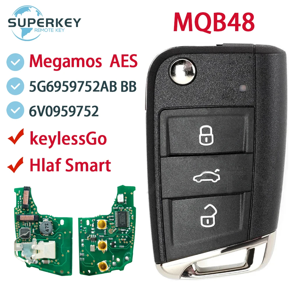 

MQB48 для VW Seat Leon Ateca Golf7 MK7 Touran Polo Tiguan Skoda Octavia дистанционный Автомобильный ключ 434 МГц 6V0959752 5G6959752AB BB