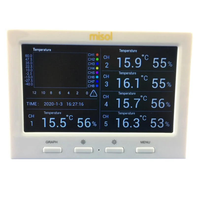 

For HP3001 Wireless Weather Station with 5 Sensors 5 Channels Color Screen Data Logger Connect to Computer