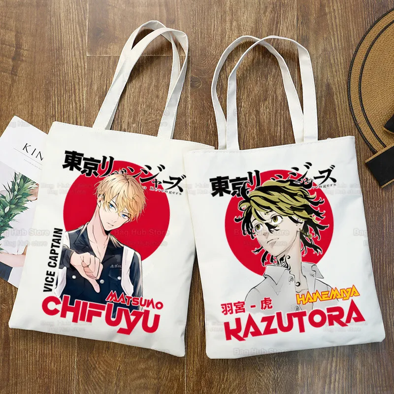 

Tokyo Revengers Japanese Anime Canvas Bag Casual Large Manjiro Takemichi Hand Bags Women Shopping Handbag Large Capacity Bag