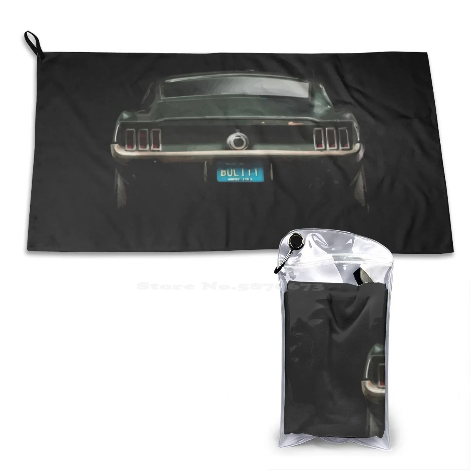 1968 Bullitt Classic Car Полотенце с 3D принтом и рисунком Мягкое полотенце Shelby GT500Kr Racing Vintage