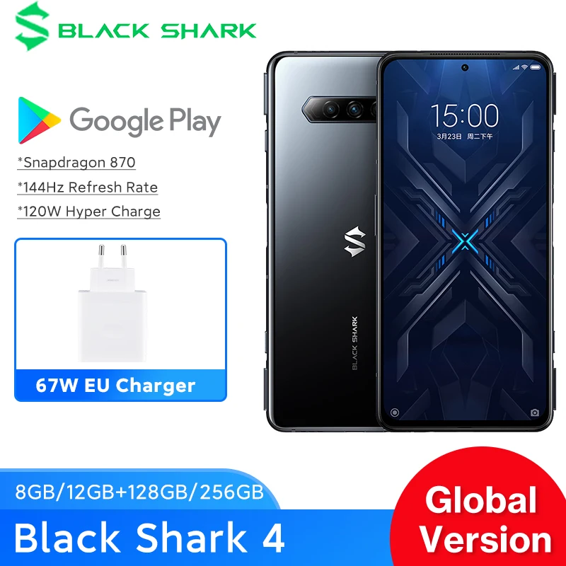 Промо-Код：carnaval1000/GIFT2500 Смартфон Black Shark 4 глобальная версия Snapdragon 870 144 Гц экран с