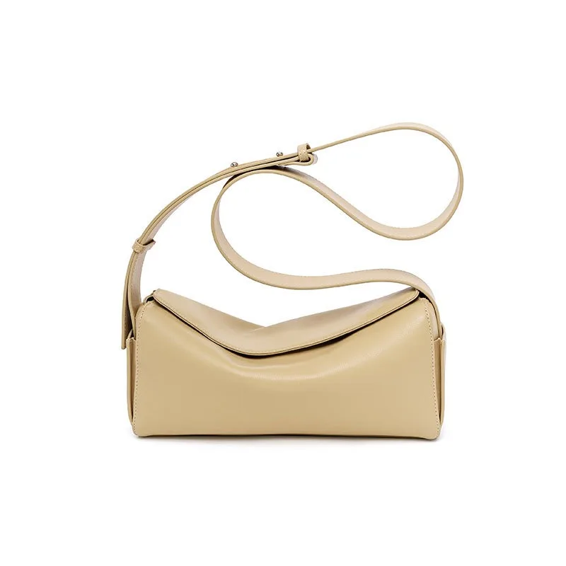 YFZ  Women's Shoulder Bags, Top Quality Cowhide Leather Nature and Soft Zipper Closure Roomy Folded Umbrella