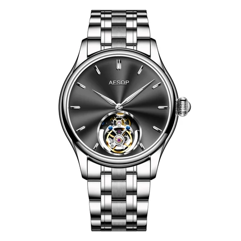 Оригинальный бренд Aesop, летающие часы с турбийоном для мужчин, механические наручные часы-скелетоны с турбийоном, Официальный магазин сапфировых часов