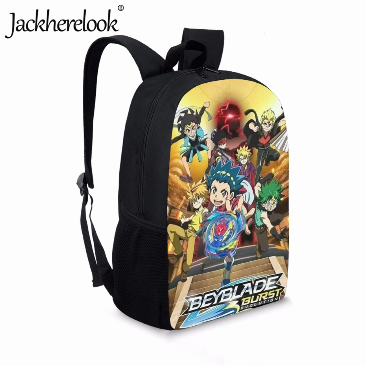 Jackherelook Cartoon Beyblade Burst Evolution Backpack 3D Print School Student Bookbags Child Boys Travel Knapsack Laptop Bag