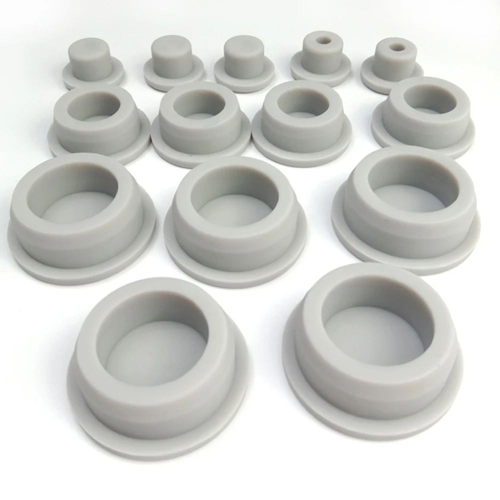 

13-48mm Grey Silicone Rubber Hole Caps T Type Plug Cover Gasket Blanking End Cap Food Grade Seal Stopper Tube Pipe Inserts Bung