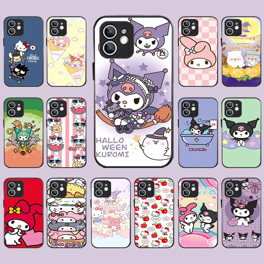 WRA-27 Sanrio Pompompurin Black Flexible TPU Case For Samsung S20 21 22 23 24 FE Plus Ultra