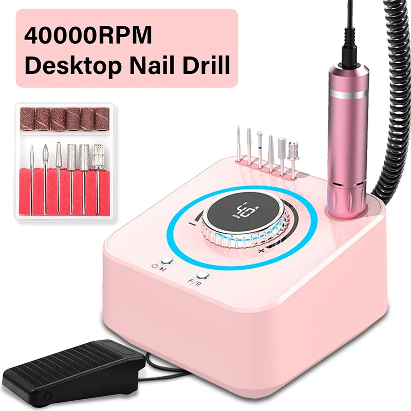 Manicure Grinder LED Lamp for Nails Nail Stylist Supplies 40000RPM Drying Things Table Machine Strawberries Lathe Professional
