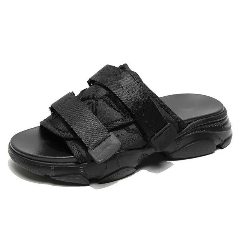 

New Summer Outer Wear Ladies Slippers Black Thick Soled Casual Sandals Flat Beach Shoes Women Flip Flops Slides