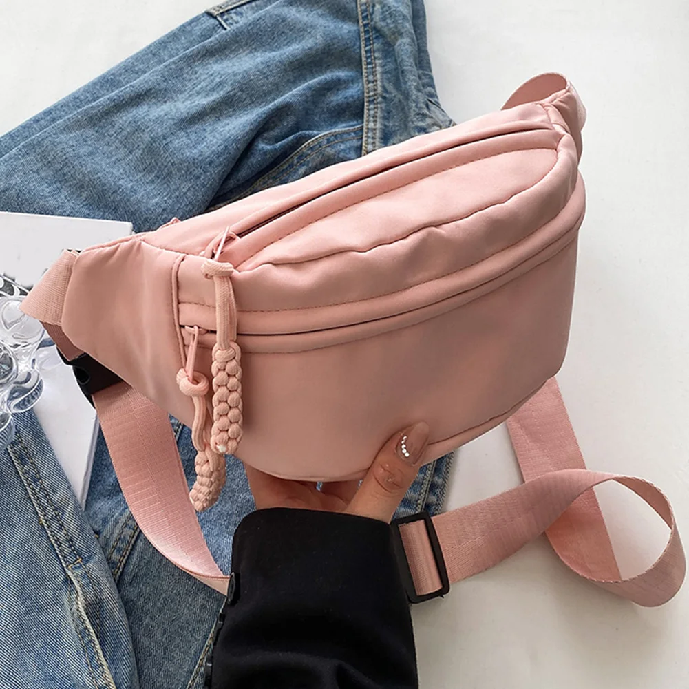

Female Waist Bags Shoulder Crossbody Bag Messenger Bags Casual Women Chest Bag Canvas Fashion Solid Color Waist Pack Belt Bag