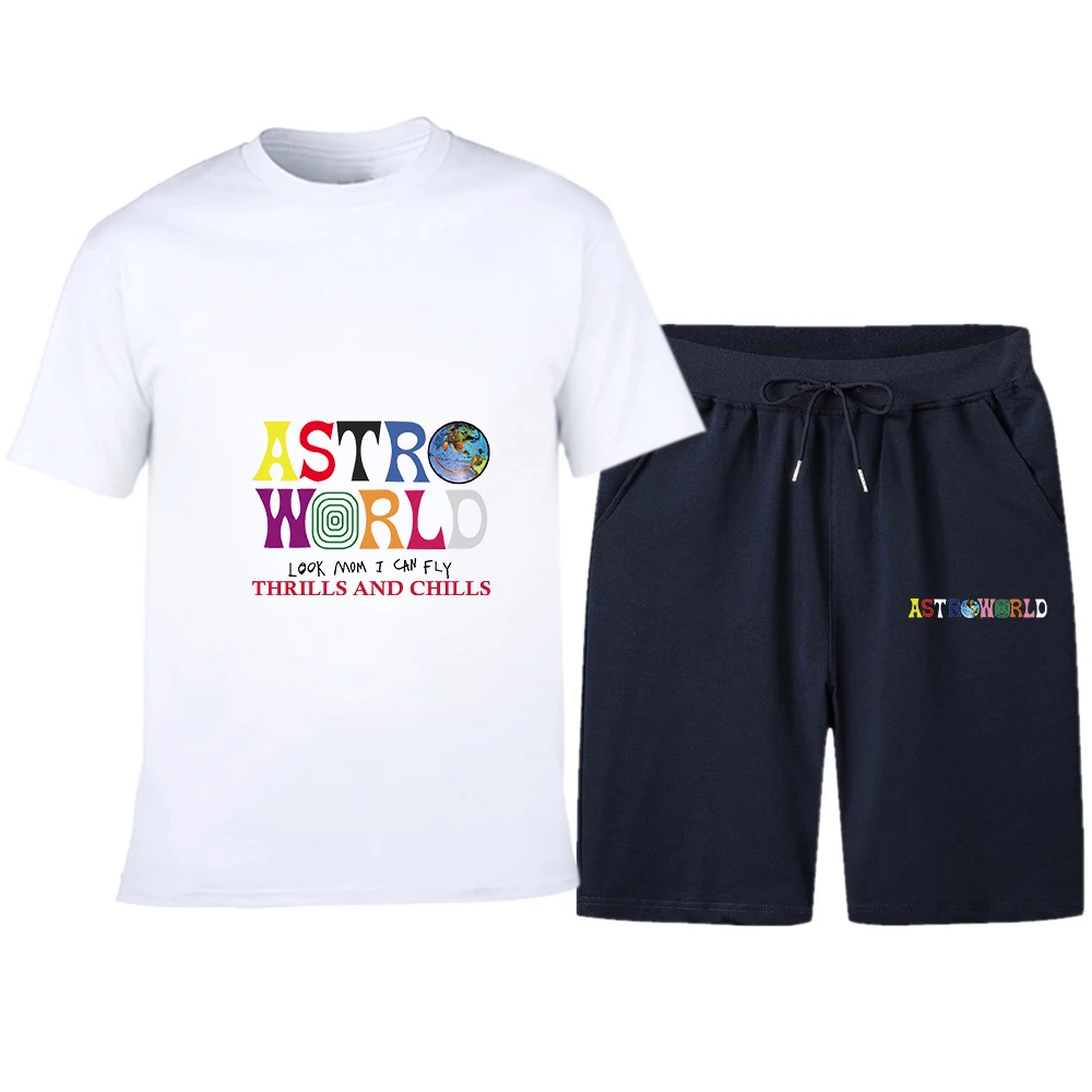 

ASTROWORD - Men's T-shirt and shorts set, casual sportswear, new spring/summer collection, set of 2