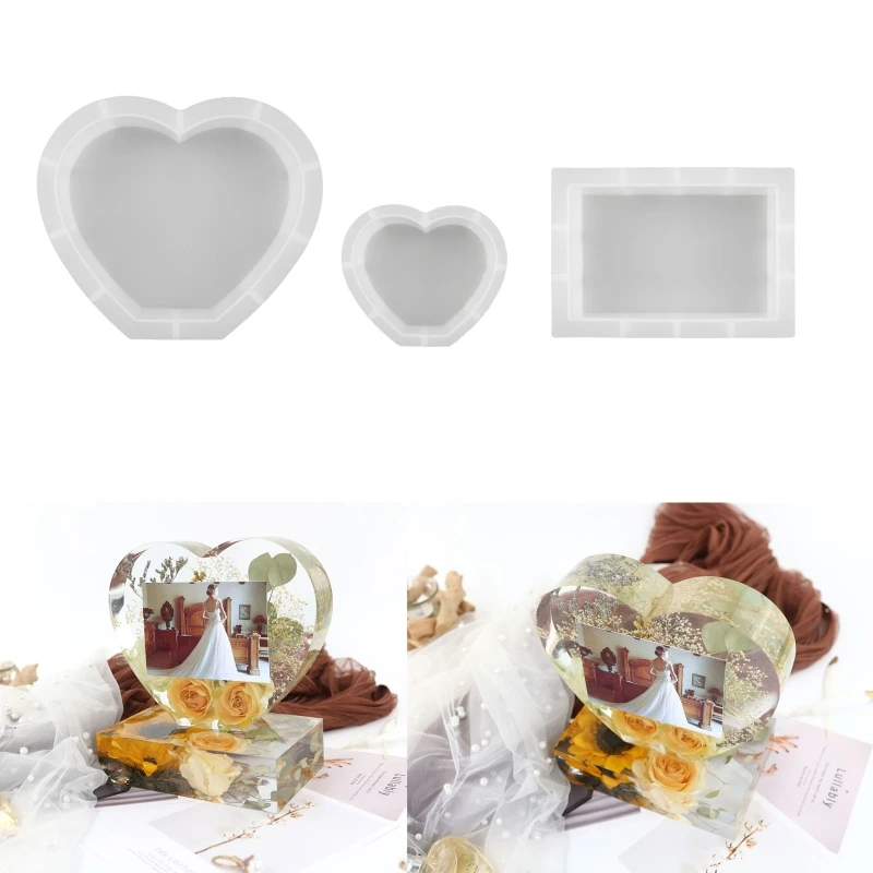 

Valentine's Day Photo Frame Resin Molds Rectangle Picture Frame Silicone Mold T8DE