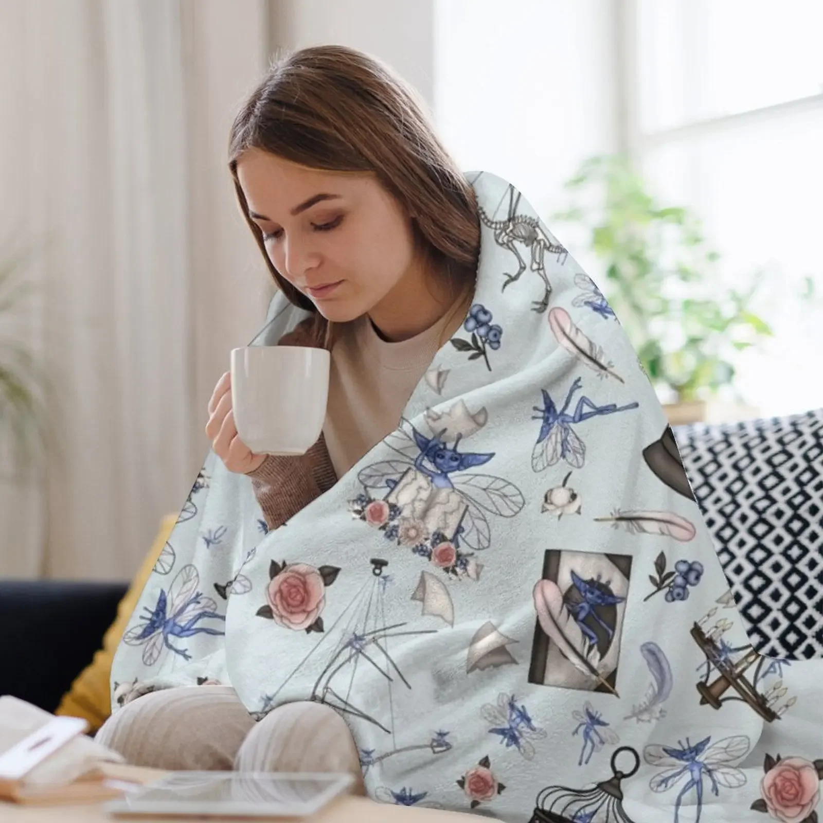 Одеяло Cornish Pixies среда для декоративных одеял волос на диване