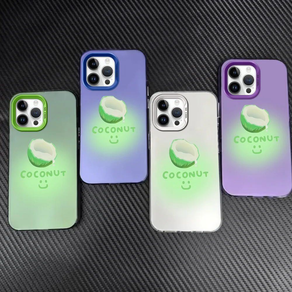 Чехол с градиентом зеленого кокоса для телефона iPhone 12 11 13 14 15 16 Max Pro Plus такая