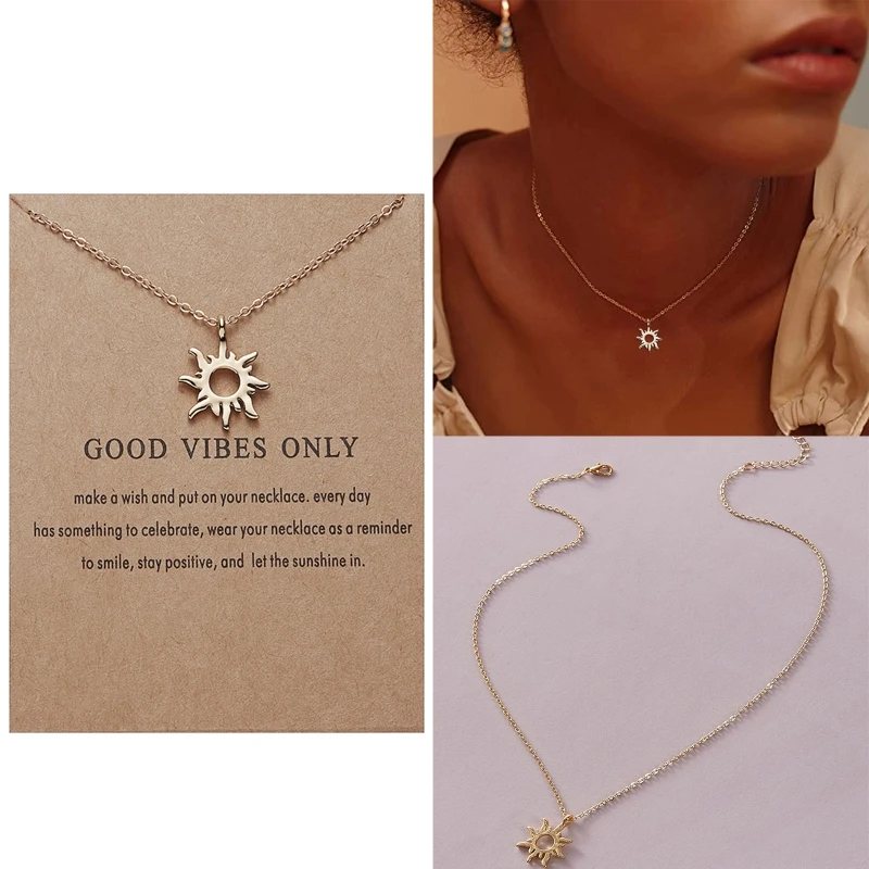 

Новое модное ожерелье из сплава, милое Элегантное ожерелье с подвеской в виде солнца, удачи для женщин, девушек, женщин, Модная бижутерия с цепочкой до ключиц