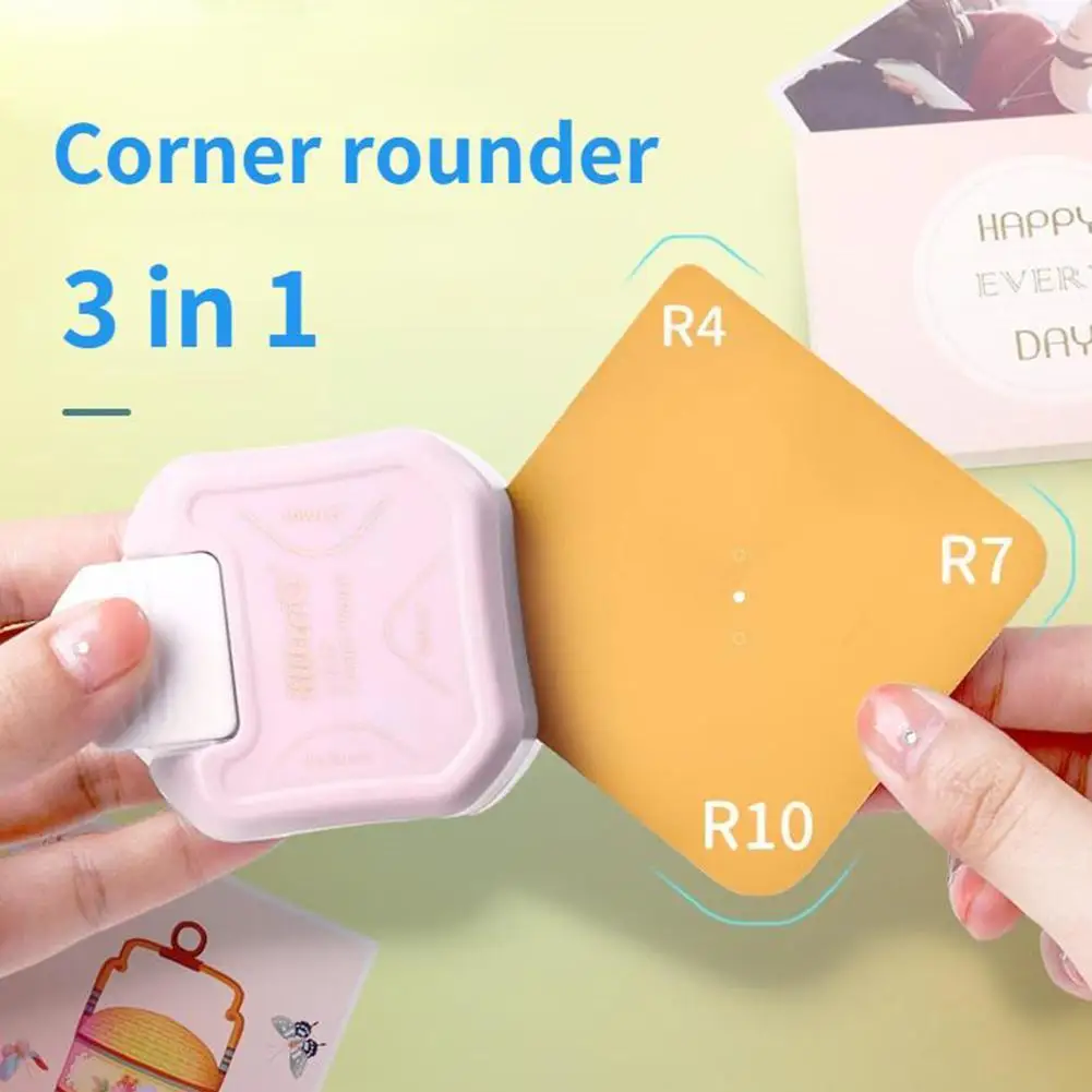 

Paper Corner Rounder R4 R7 R10 3 In 1 Corner Rounder Paper Punches Paper Card Photo Cutting Tool For DIY Handmade Crafts Y8J6