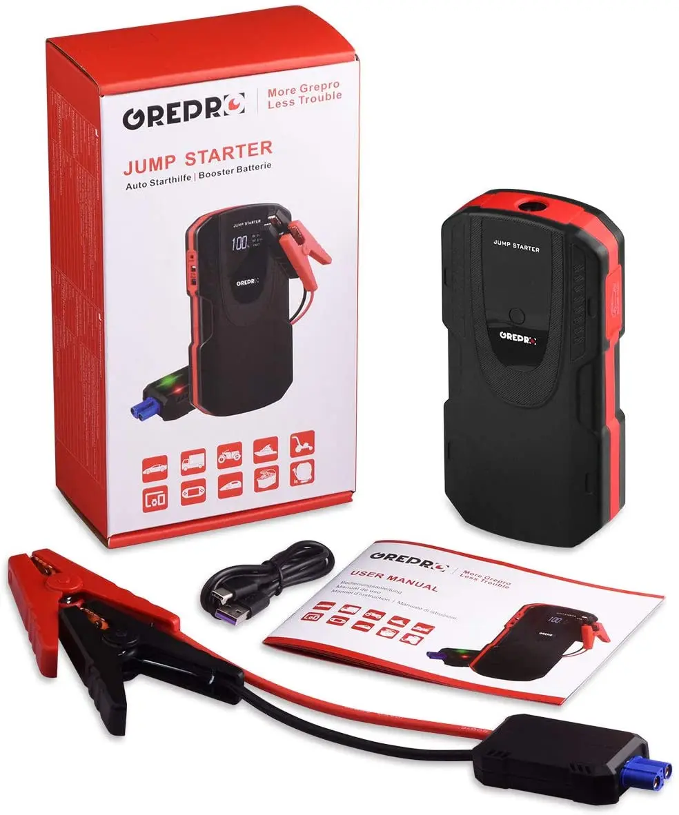 

Grepro Freeship Car Jump Starter Power Bank 12800mAh Portable Car Battery Starter 12V Auto Starting Device Car Emergency Starter