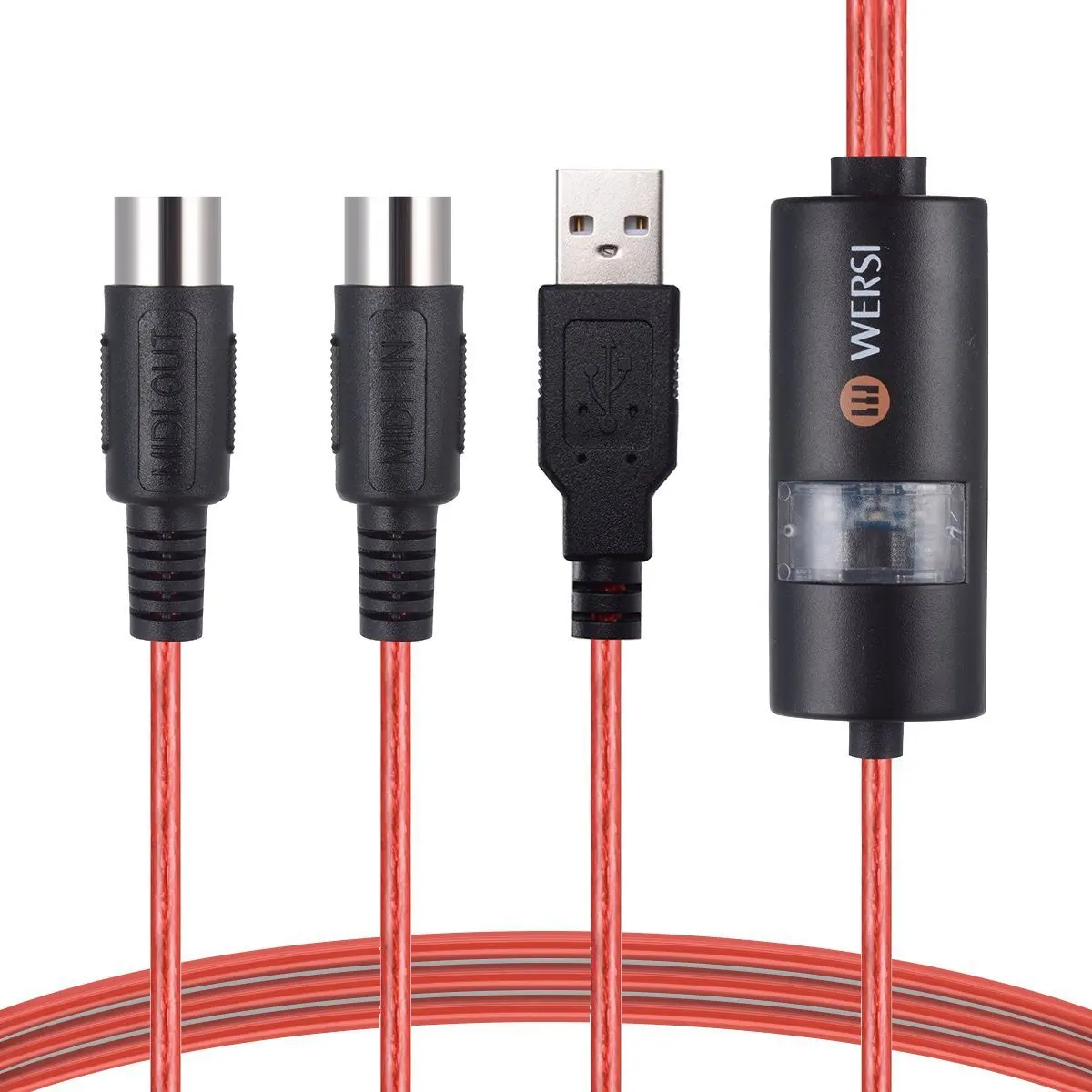 

5 Pin USB MIDI cable In-Out Cable Adapter Midi Port midi cable Converter PC to Music Keyboard Adapter Cord DJ Equipment