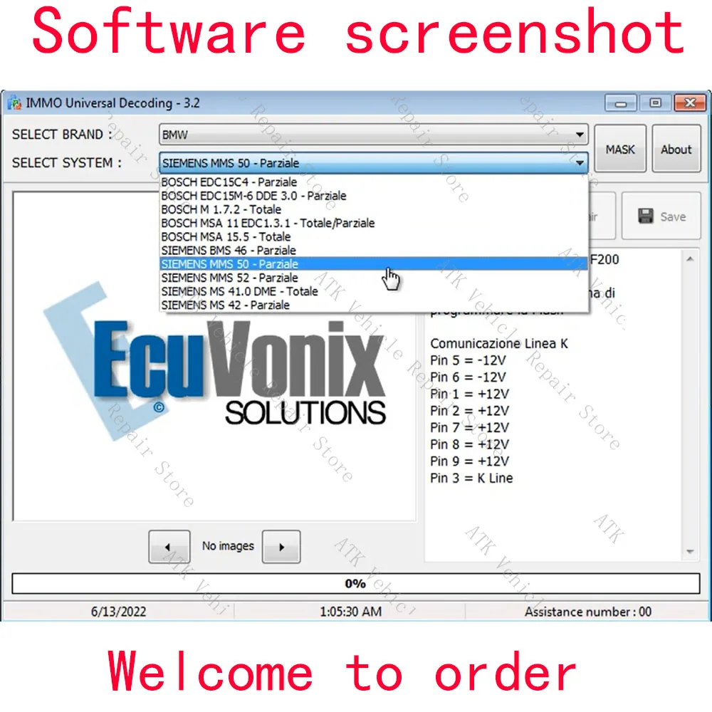 EcuVonix IMMO Universal Decoding V3.2 с использованием Keygen удаление Immo неограниченное количество