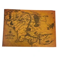 the rings middle earth map the retro kraft paper poster cafe posters retro vintage poster ornament wall stickers decor painting