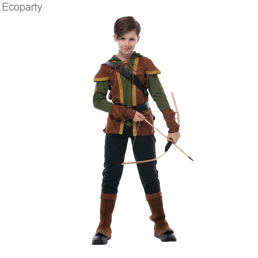 

Kids Archer Costume Suit Boys Hunter Costume Robin Hood Cosplay Costume For Halloween Purim Carnival Party Outfits 2022 Hot40