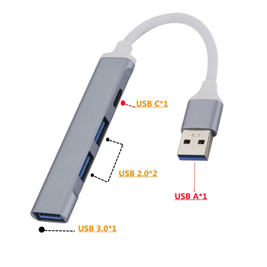 USB-концентратор с 4 портами USB 3 0 2 C мультиразветвитель OTG для Lenovo Xiaomi Macbook Pro 13 15 Air