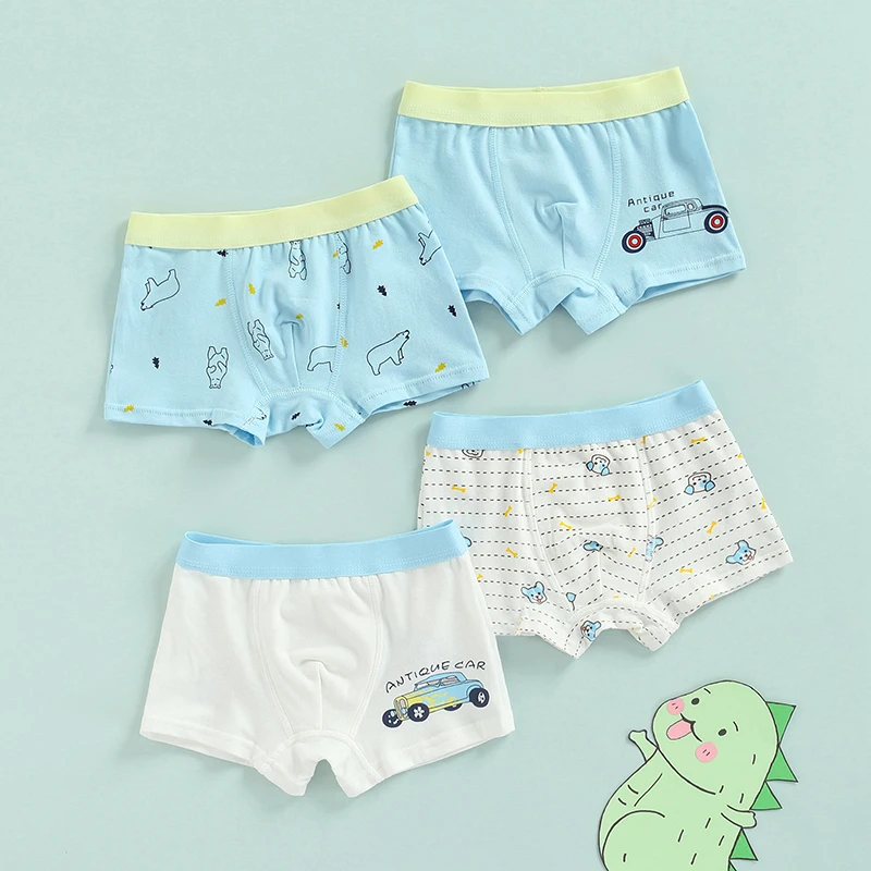 

4 шт., детские дышащие трусы-боксеры