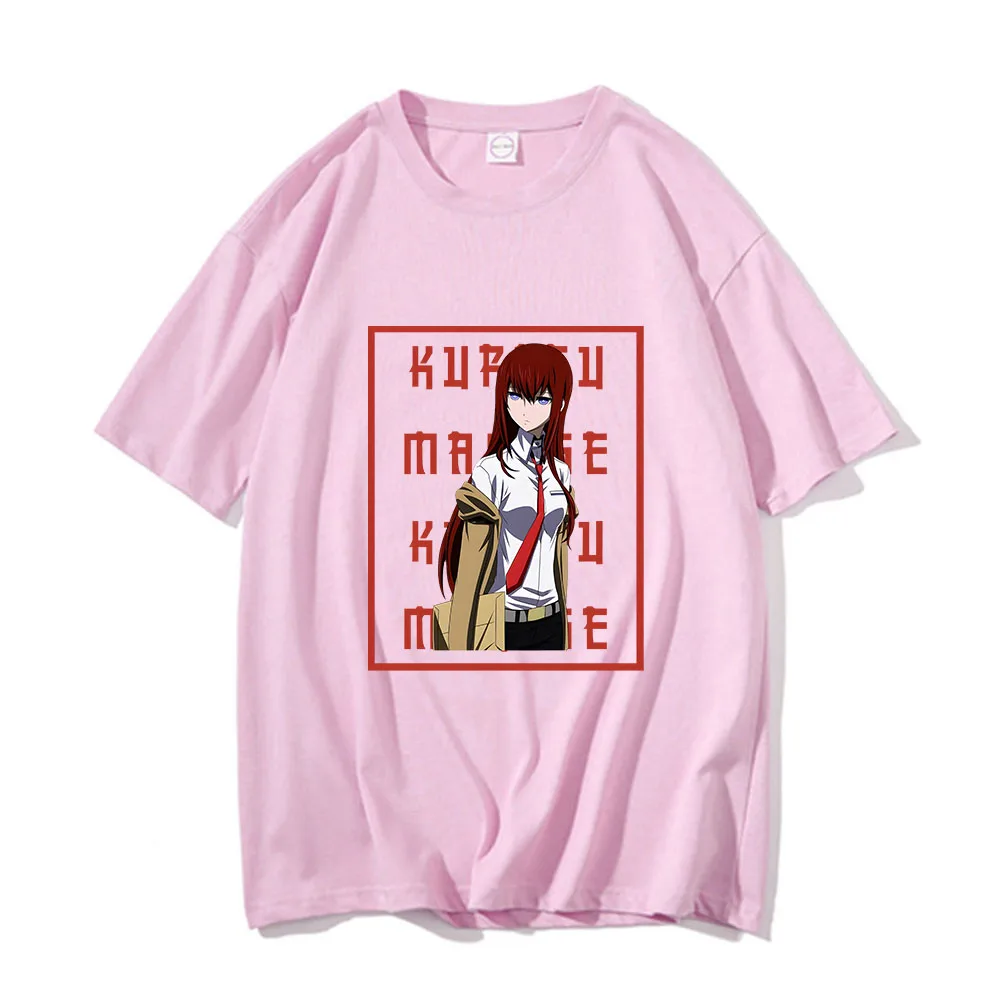 

Steins Gate Kurisu Makise Shirts Letter 100% Cotton Sense of Design T Shirts Men/women Four Seasons Regular Fit O-Neck Cartoon