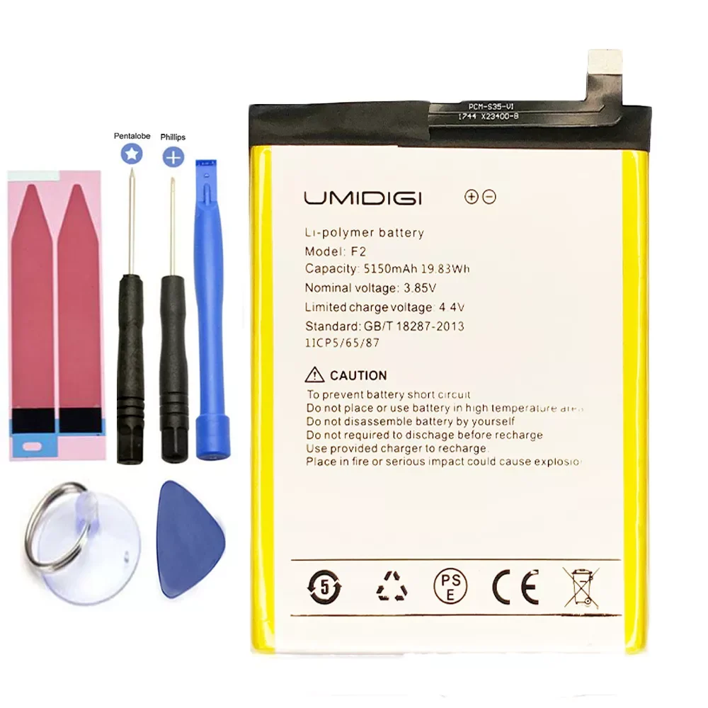

2023NEW ISUNOO 3.85v 5150mah Mobile Phone Battery For umi F2 Battery With Tools