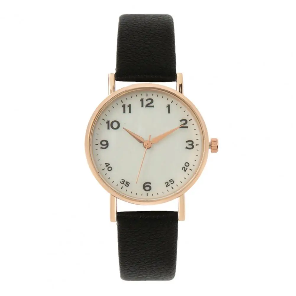 Женские цифровые часы с круглым циферблатом ремешок из искусственной кожи