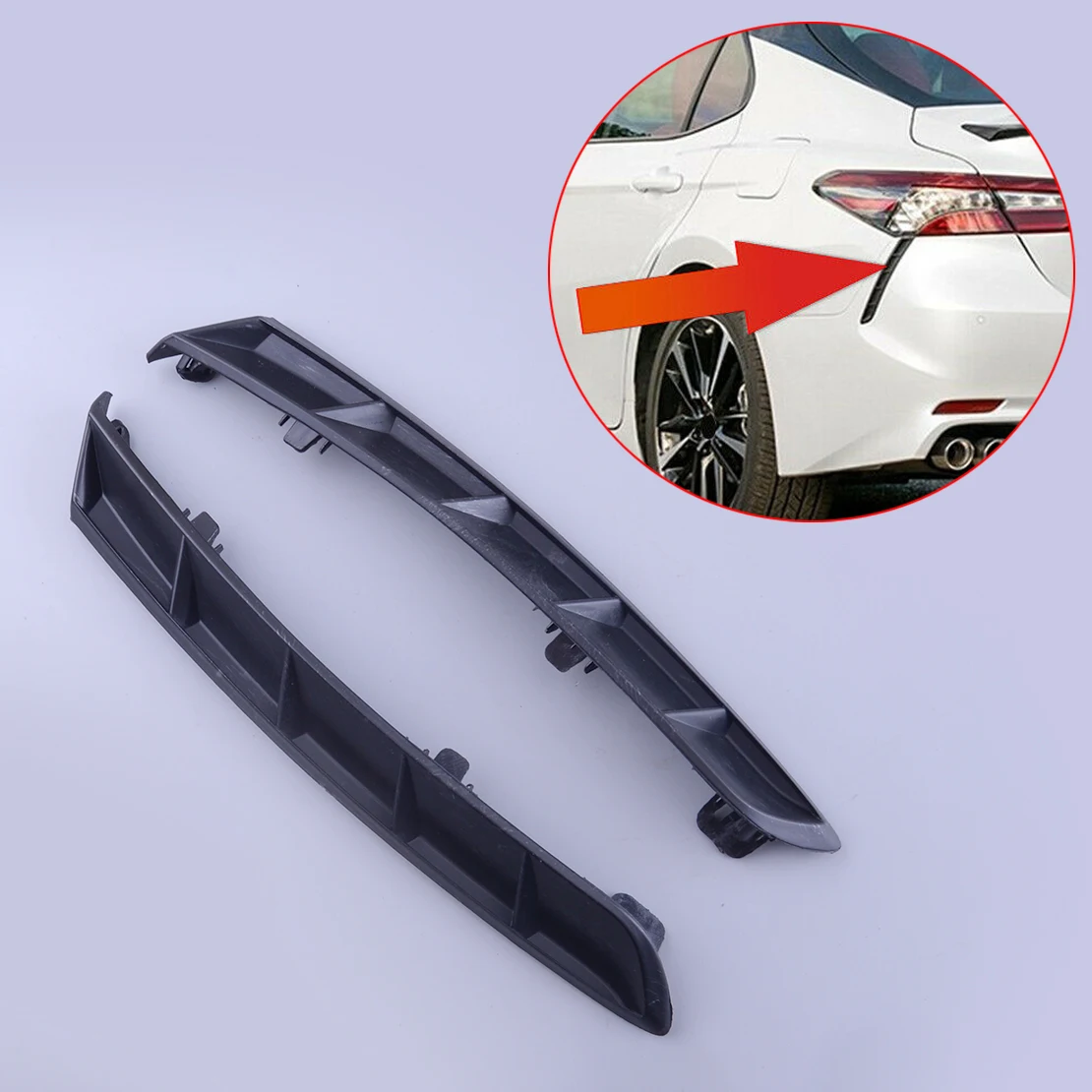 

5216606030 TO1138104 1 Pair Rear Bumper Bracket Extension Trim Cover Fit for Toyota Camry SE XSE 2020 2019 2018 Black Plastic