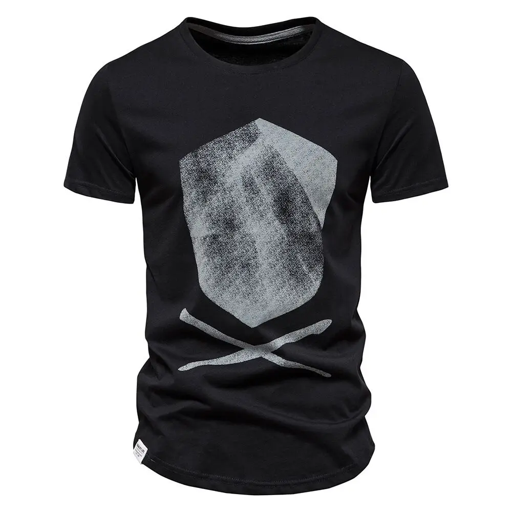 

Men's short-sleeved t-shirt 2022 new European and American cotton geometric graphics casual printing men's printed T-shirt