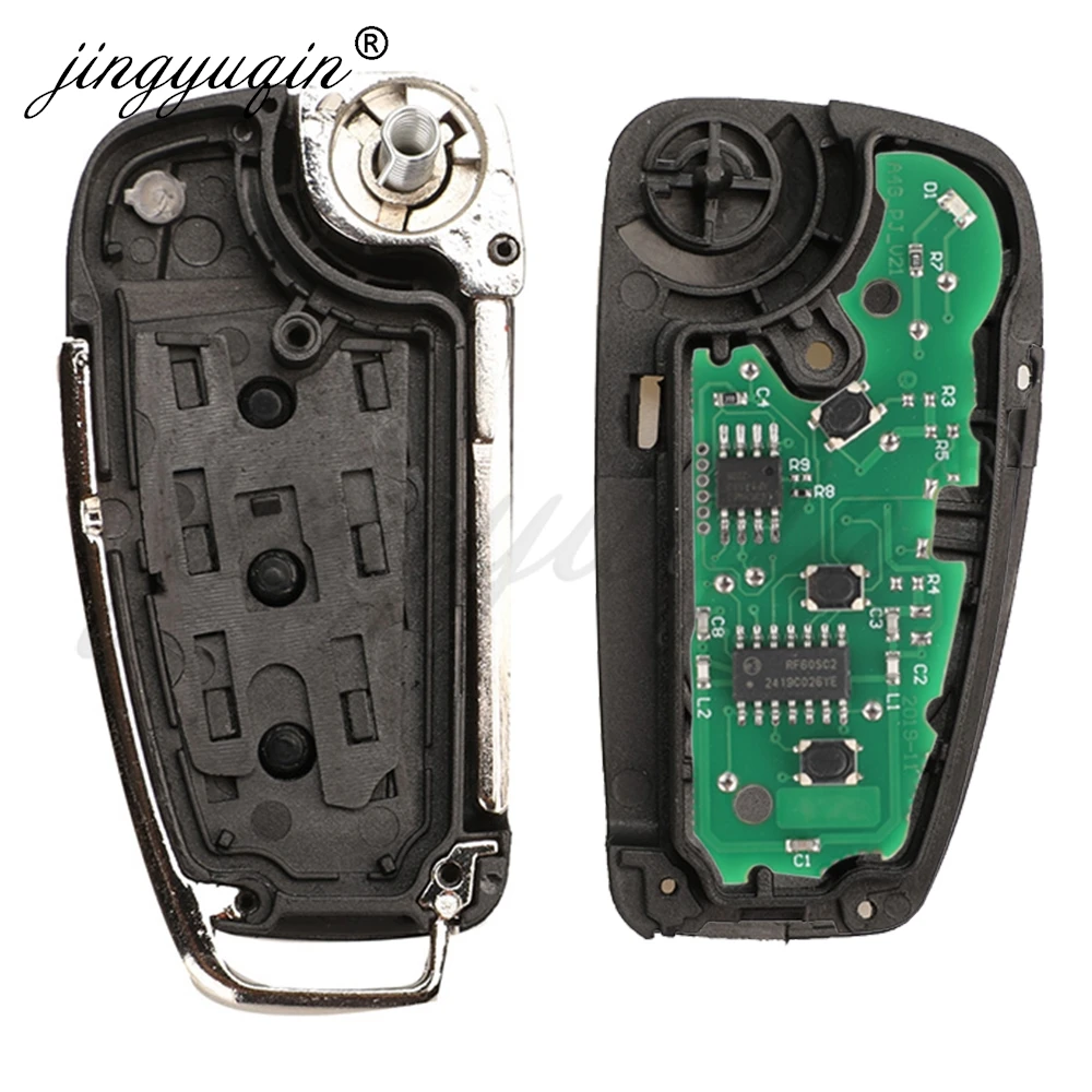 Jingyuqin 8P Дистанционный Ключ Для Audi A1 A3 TT S1 S3 Q3 2005+ 433 МГц ASK ID48 Чип Flip-Breloch