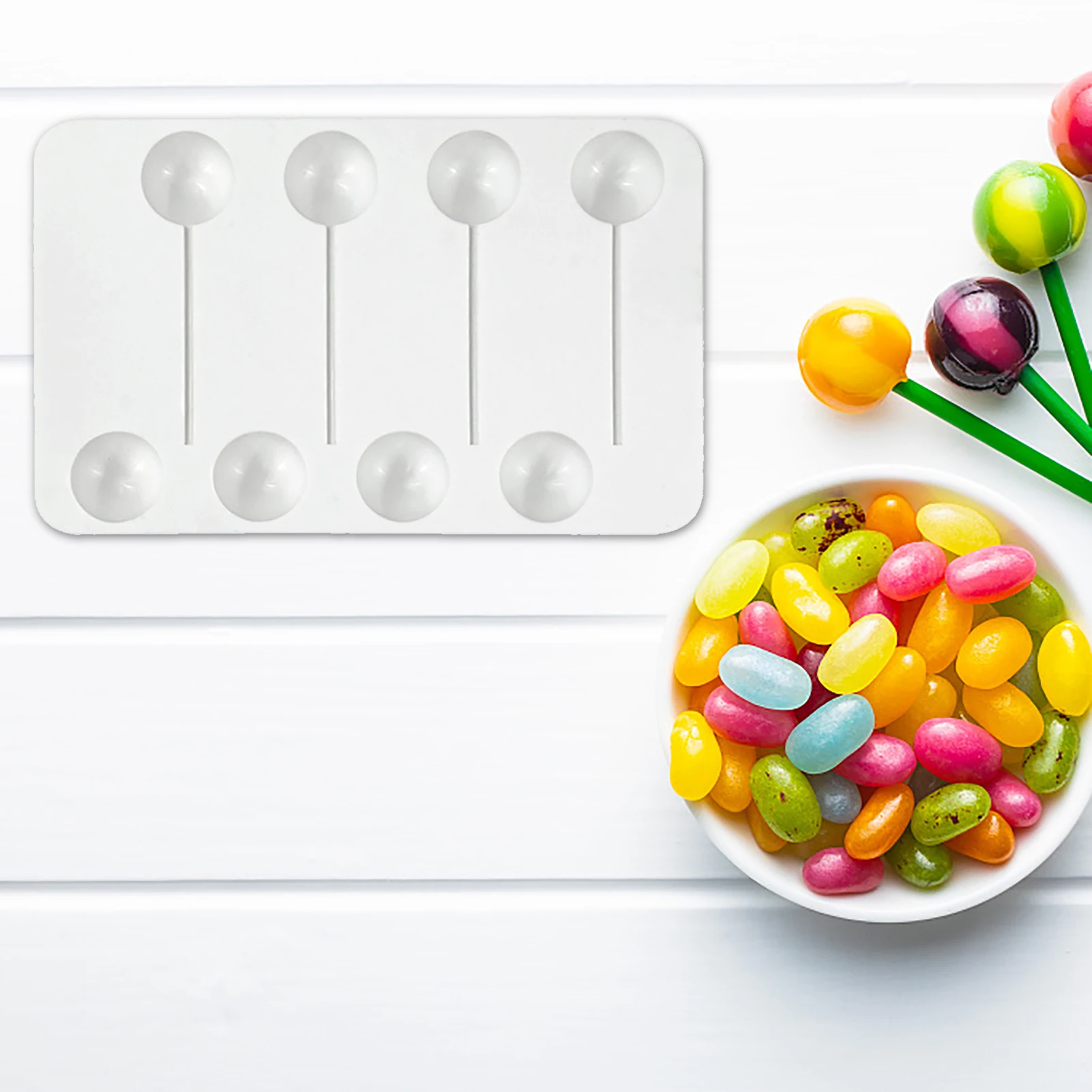 

8-Capacity LolliSilicone Mold Round Chocolate Hard Candy Molds Semicircular Molds For LolliCake Chocolate Making