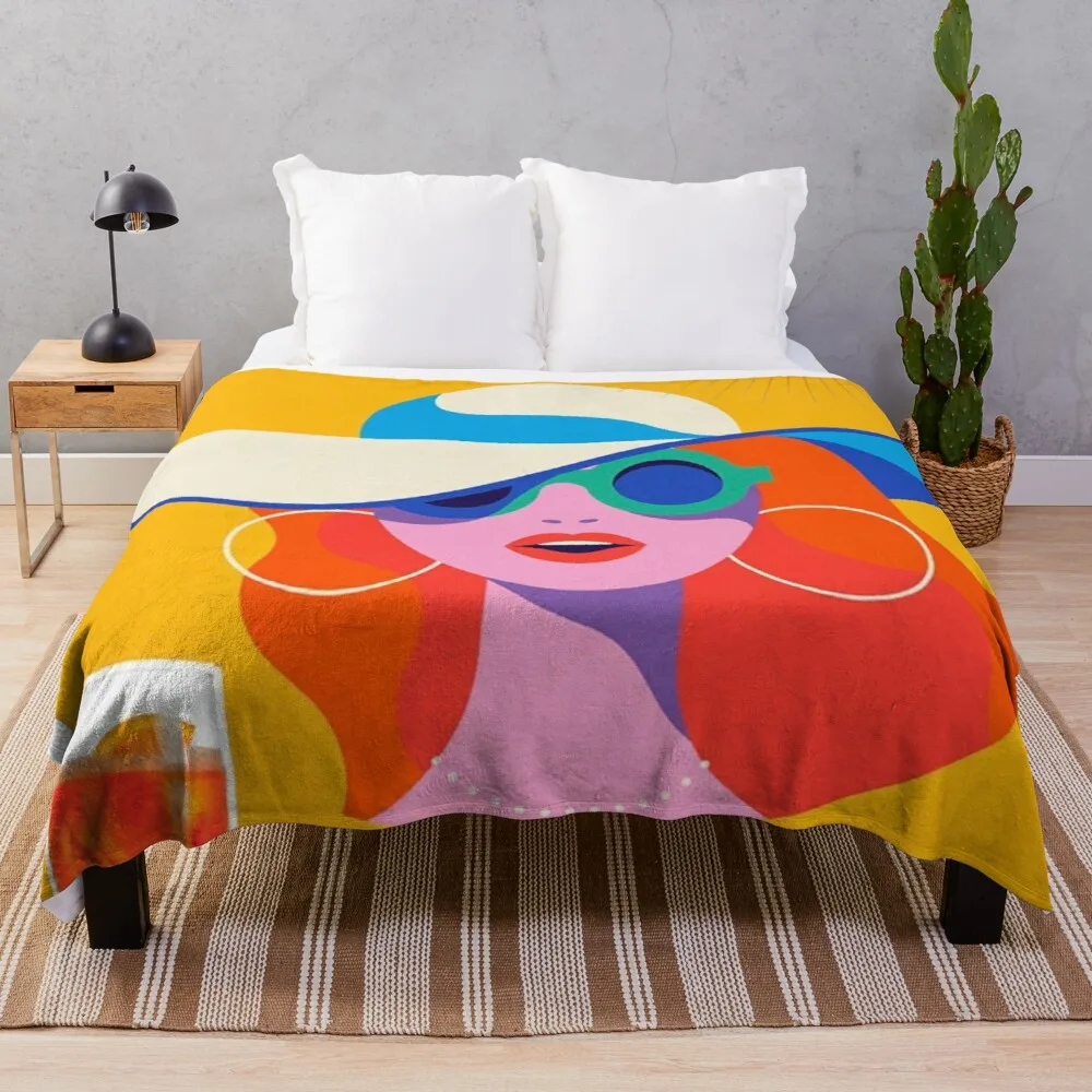

Aperol Spritz Throw Blanket Large Fluffy Plaid Sofa Throw Blanket