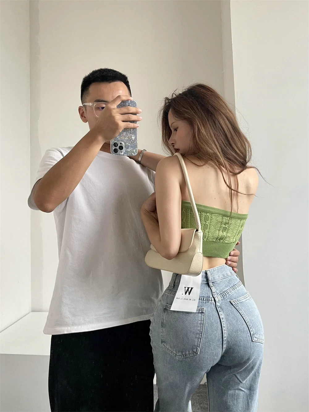 

Retro Street Sweet Style Solid Color High Street Straight Jeans Summer Trend New Elastic Slim Slim Women's Clothing C6T9