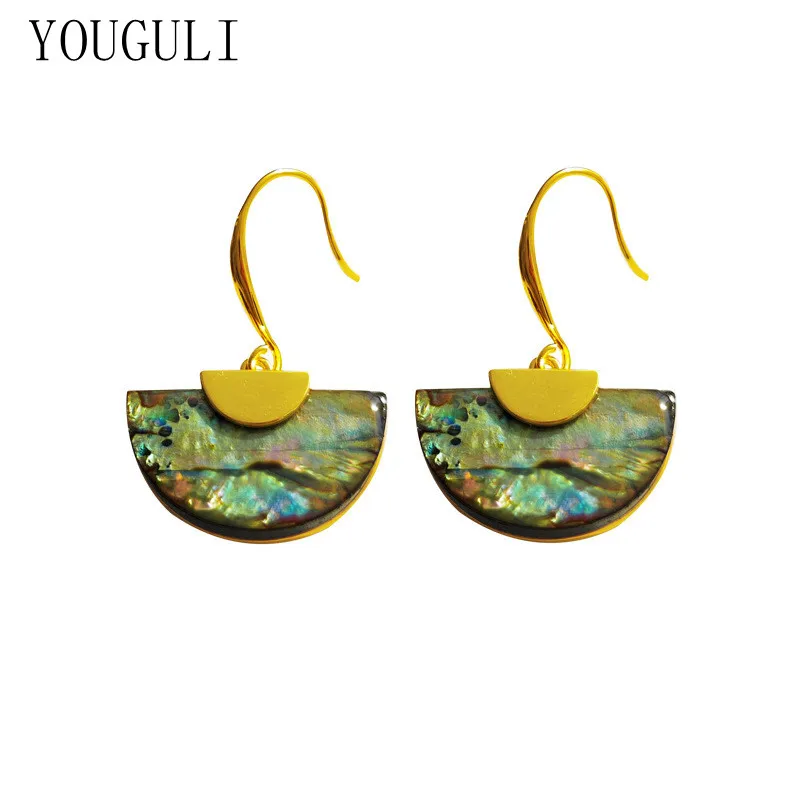 

Fashion Women Jewelry Earrings 2021 New Trend Vintage Temperament Brass Gold Color Shell Earrings For Female Girl Gifts