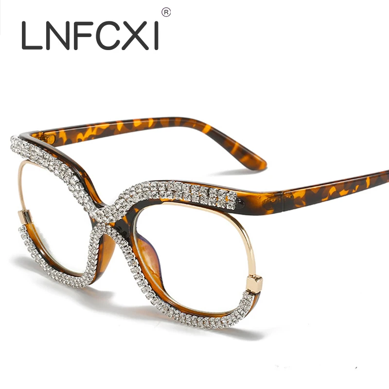 

LNFCXI Retro Square Optical Glasses Frames Men Women Fashion Prescription Glasses Clear Lens Eyeglasses Spectacle Frame Unisex