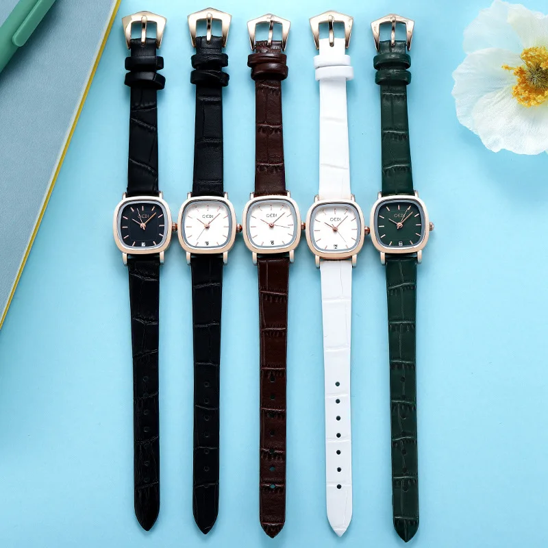 New Watch Belt Simple Elegant Style Light Luxury Small Exquisite Women's Square Watch Support