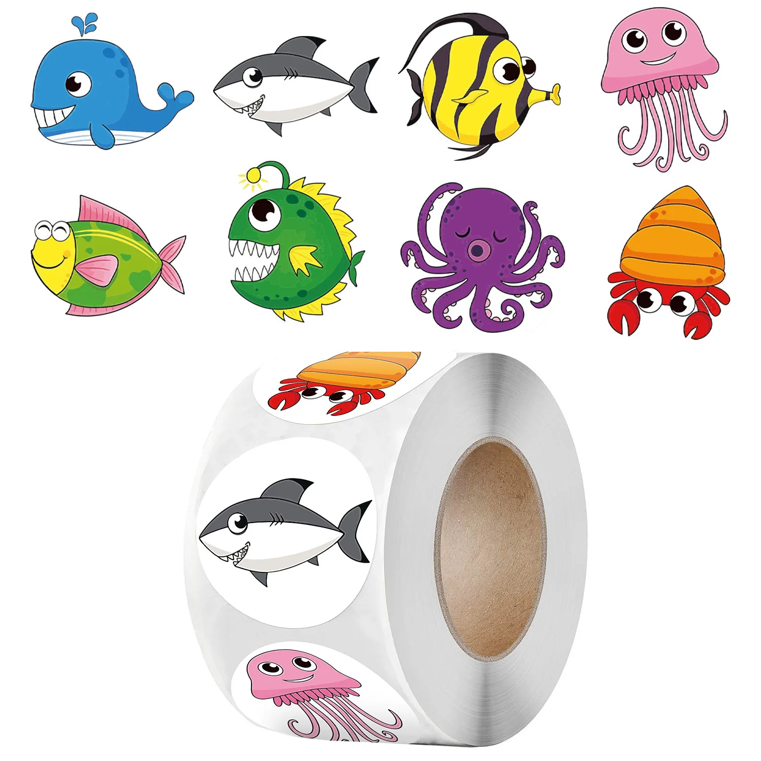 

500/ rolls of children's toys, animal rewards, decorative self-adhesive stickers and labels
