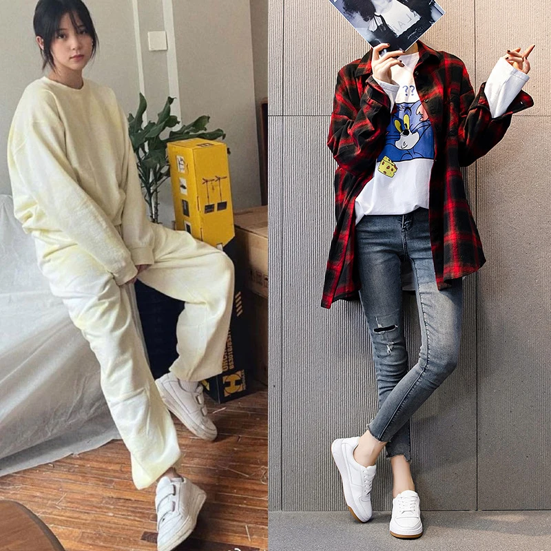 2022 Ins Women Sneakers Real Leather Fashion Flats Shoes Woman Cross Strap Casual Daily Spring Lady Footwear Size 35-40