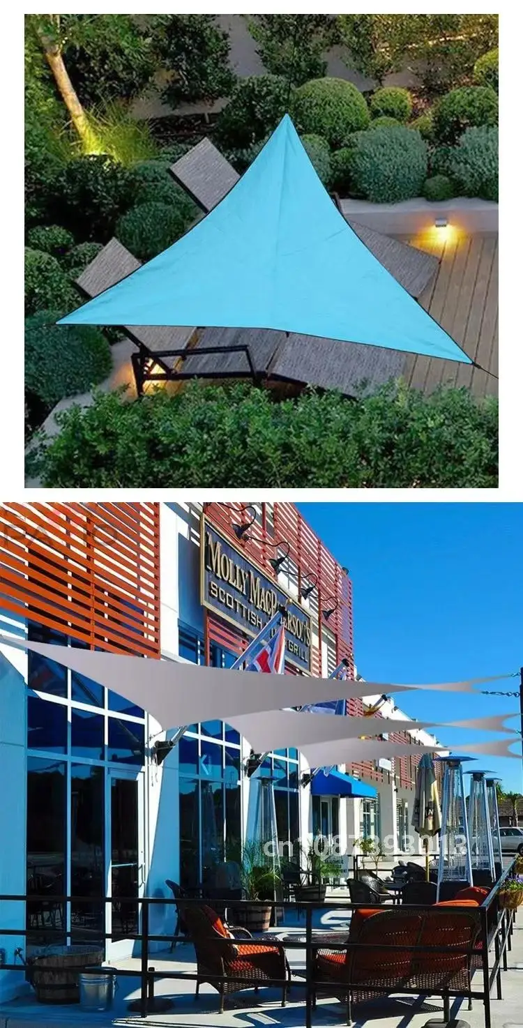 Multi-size Triangle Sun Shade Sail Waterproof Outdoor Garden Patio Party Sunscreen Awing Canopy For Beach Camping Pool