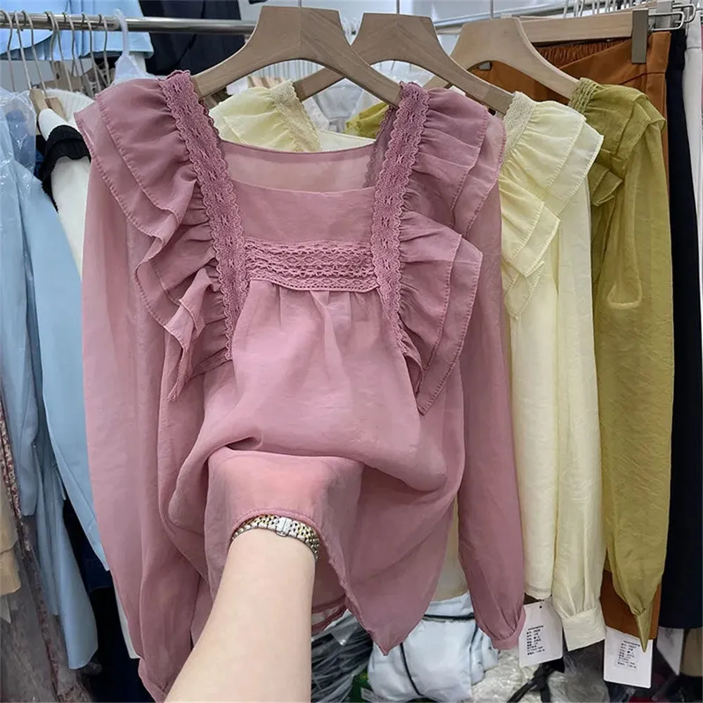 

Свободная осенне-зимняя женская Однотонная футболка большого размера разных цветов, Повседневная модная женская футболка, топы с длинным рукавом, 2022