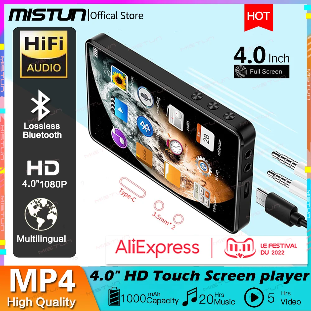 Ceny Odtwarzacz MP3 MP4 Głośnik Bluetooth Built-in16GB 4.0 Cal W Pełni Dotykowy Ekran HiFi Odtwarzacz Bezstratnej Dźwięku Mp4 1080P Vedio/FM/Radio/Mp5 Tanie Odtwarzacz MP3 MP4 Głośnik Bluetooth Built-in16GB 4.0 Cal W Pełni Dotykowy Ekran HiFi Odtwarzacz Bezstratnej Dźwięku Mp4 1080P Vedio/FM/Radio/Mp5
