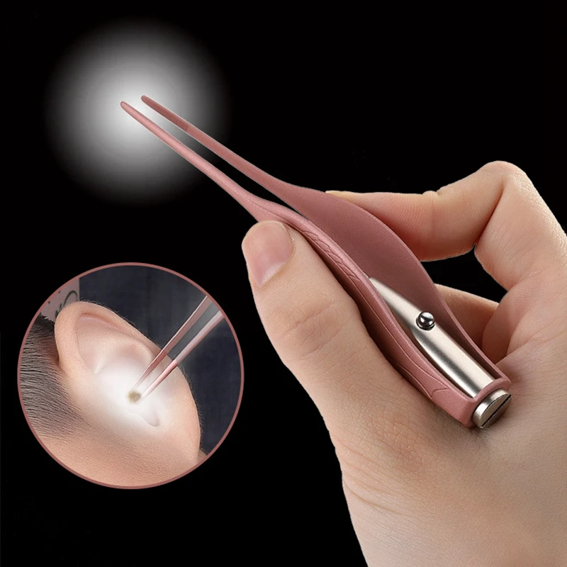 

New Ear Cleaner Led Flashlight Earpick Wax Removal Tool Earwax Tweezer Luminous Earpick Clip Cleaner Forceps For Kid Health Care