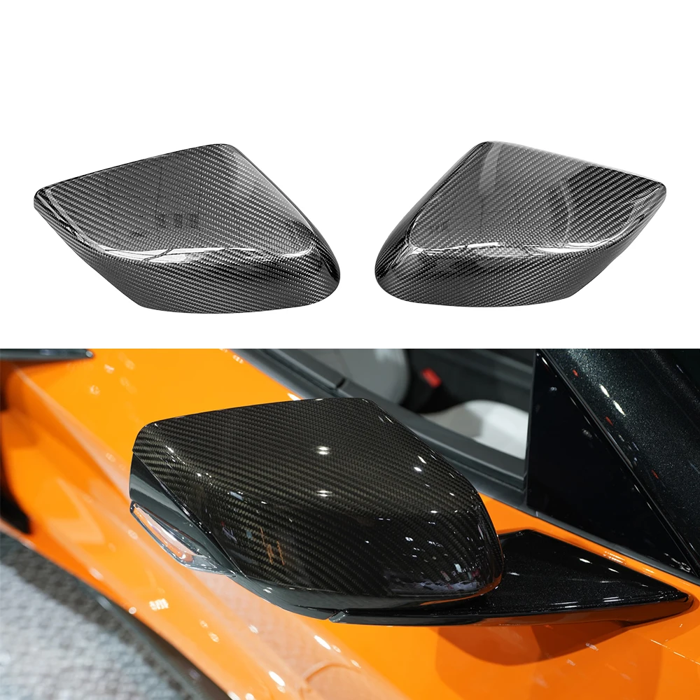 

Колпачки для автомобильных зеркал заднего вида из натурального сухого углерода, накладки на зеркало дополнительного типа для Chevrolet C8 Corvette Z51 2020-2022
