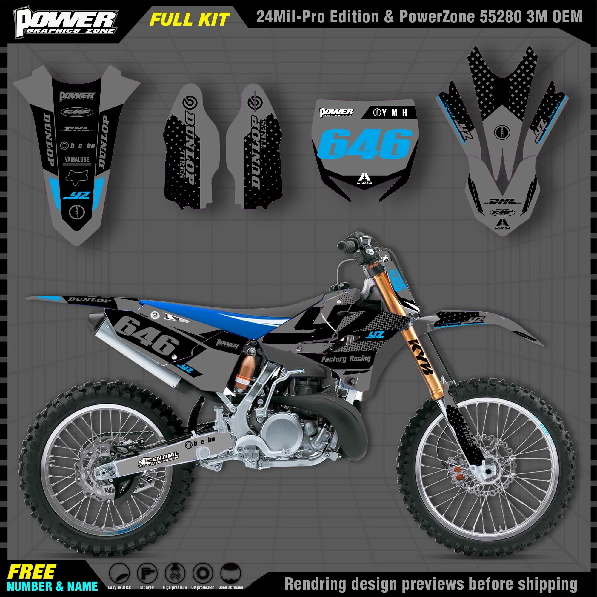 

Фотографические фоны PowerZone Custom Team, наклейки 3M, Набор наклеек для YAMAHA 2015 2016 2017 2018 Φ 013