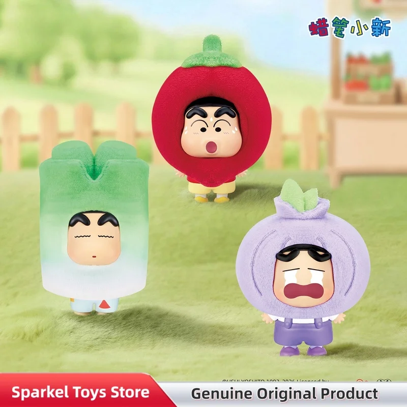 Фото Оригинальный плюшевый брелок-фигурка Crayon Shin-Chan из серии «Мини-фрукты и овощи» в слепой коробке, милый аниме-аксессуар для сумки, игрушка, подарок на день рождения №3