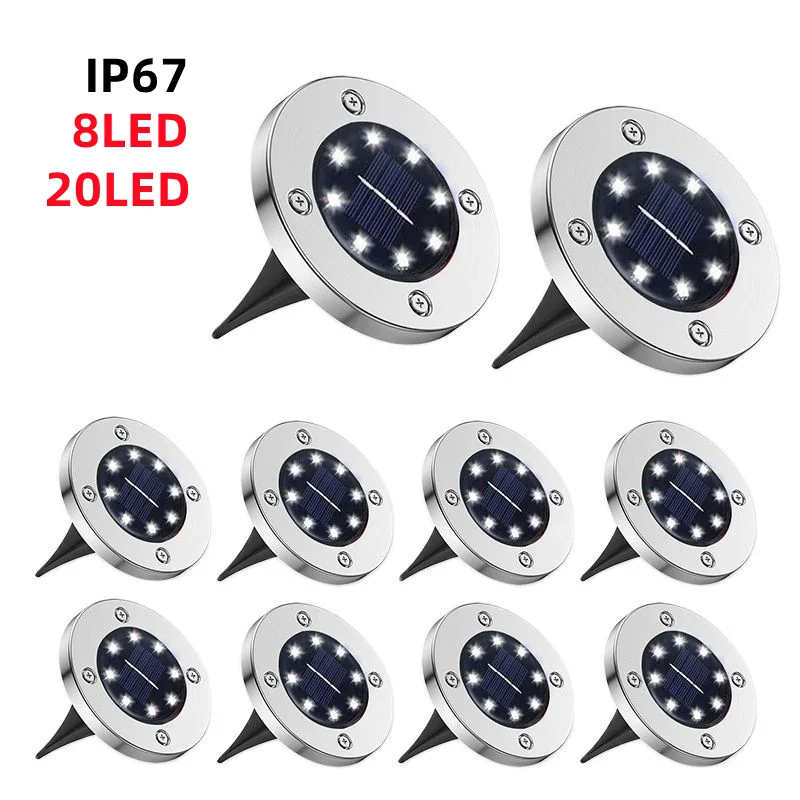 

1/4/8pc Led Light Solar Lamp Waterproof Solar Powered Lantern for Pathway Patio Garden Decoration Outdoor Lighting Spotlights