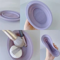 silicone washing pad makeup brush cleaning cup folding bowl large beauty tools makeup brush cleaning pad